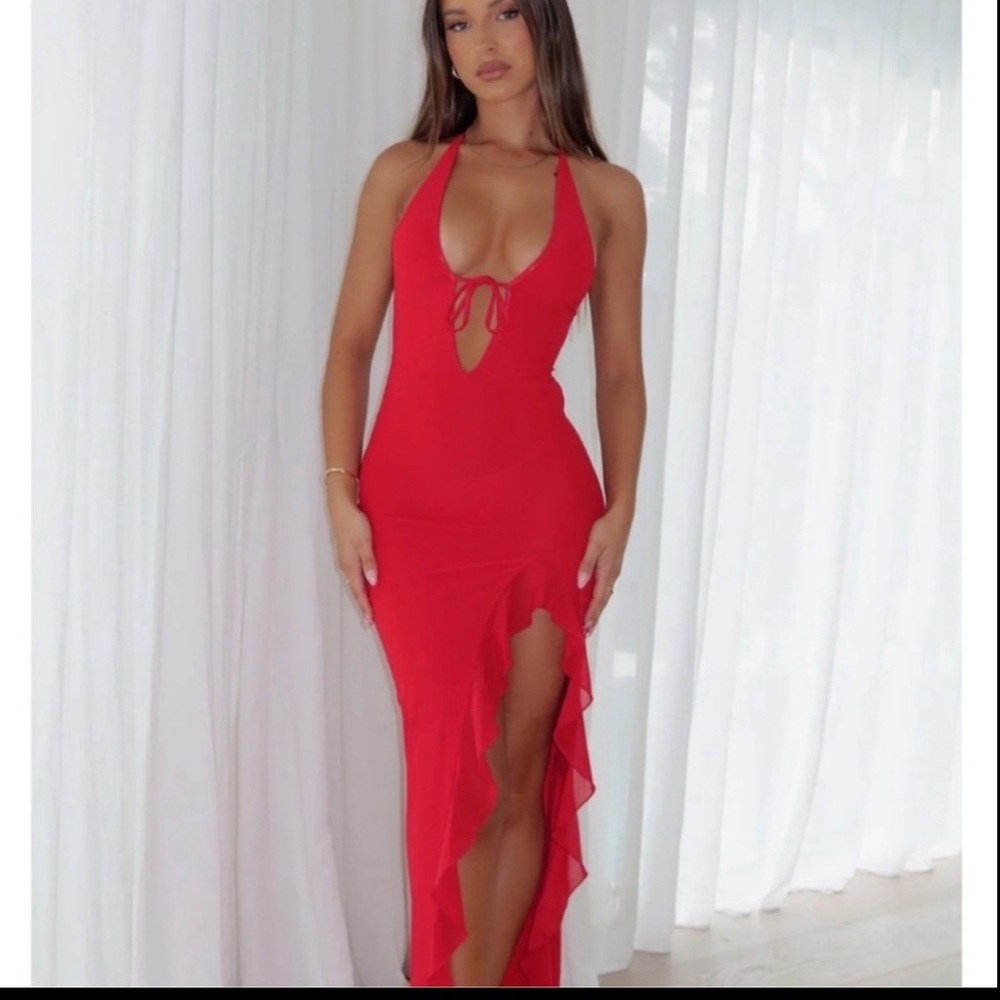 White Fox Red Dress